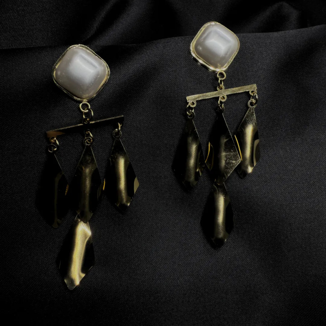 Velin Minimal Drop Earrings elevated with warm 18K Gold Plating