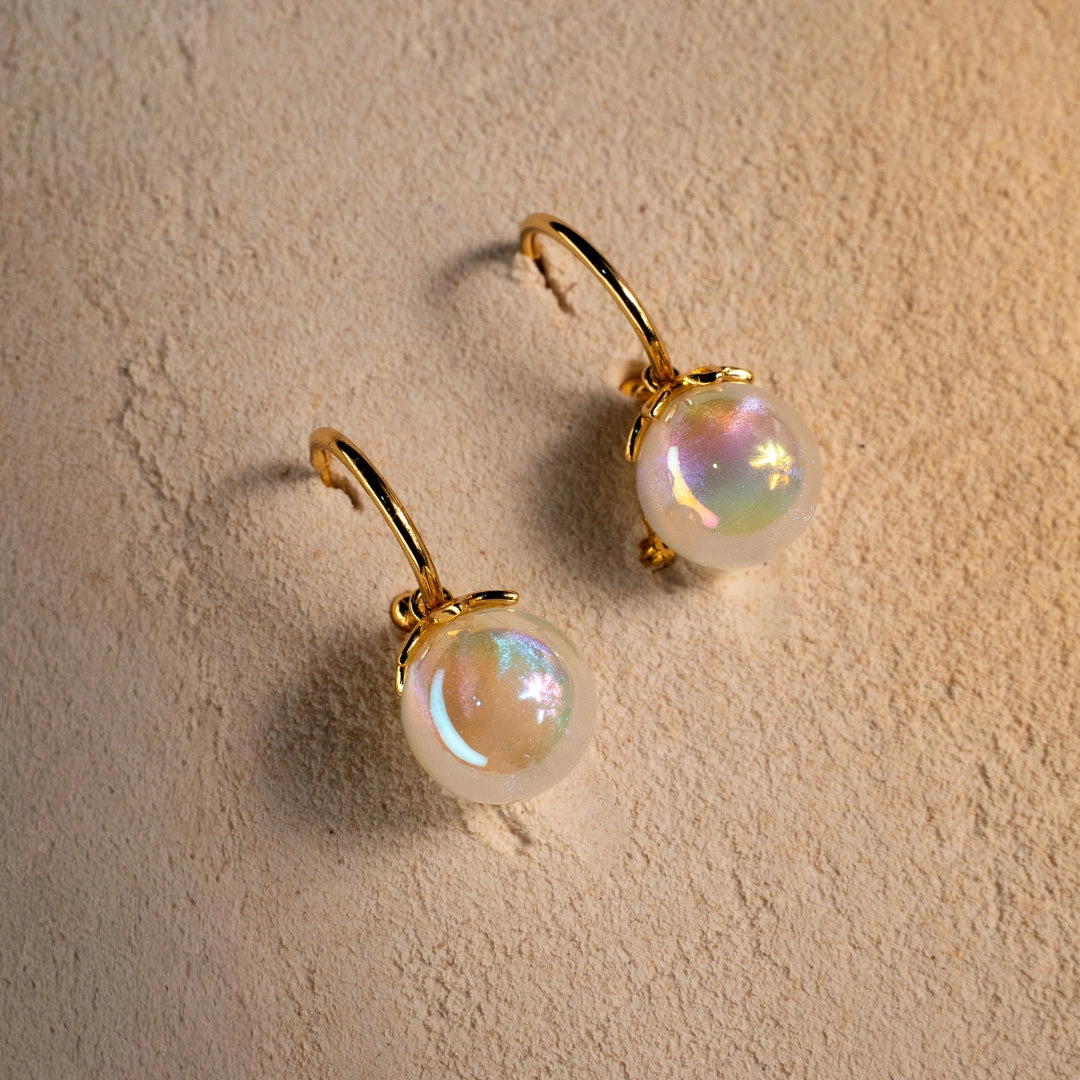 Orlina Glow Pearl Hoops