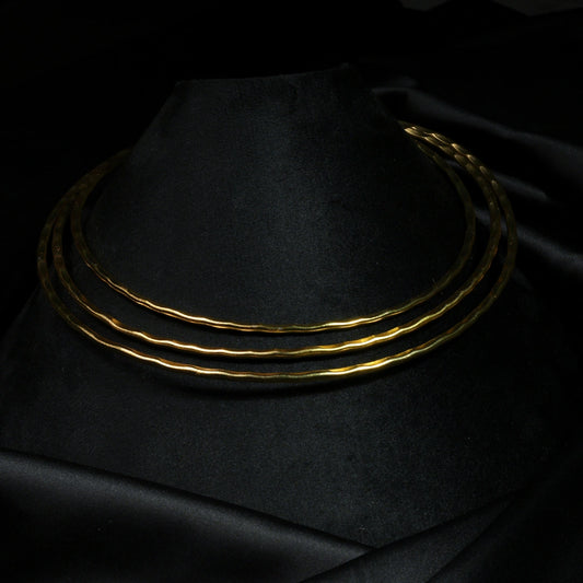 Seren Gold Plated Brass Fringe Hasli