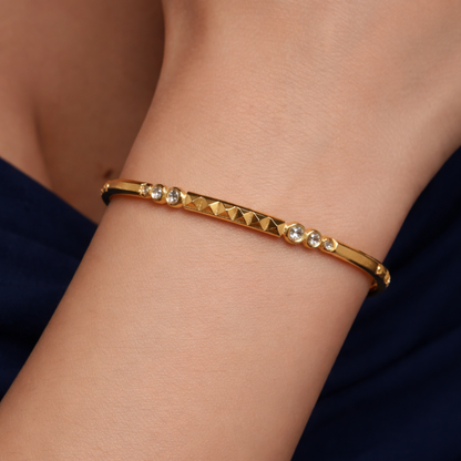 Seren 18K Gold Plated Crystal Bangle