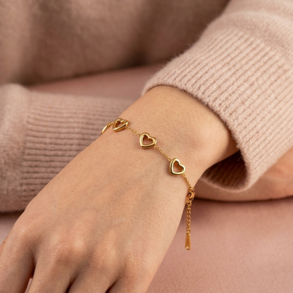 Orbit Hearts Bracelet