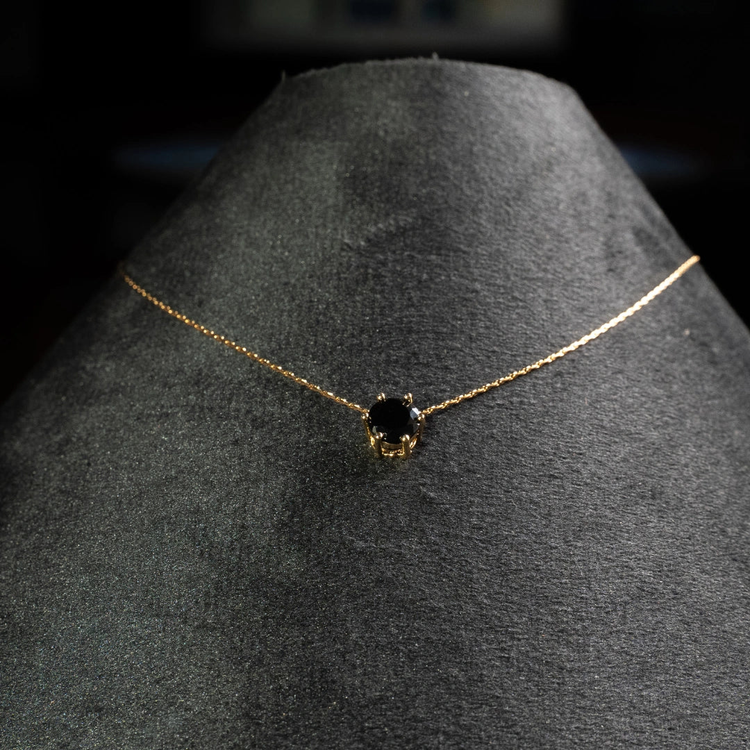 Noira Black Solitaire Necklace