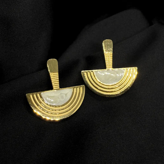 Kaelis Half-Moon Earrings crafted in radiant 18K Gold Plating