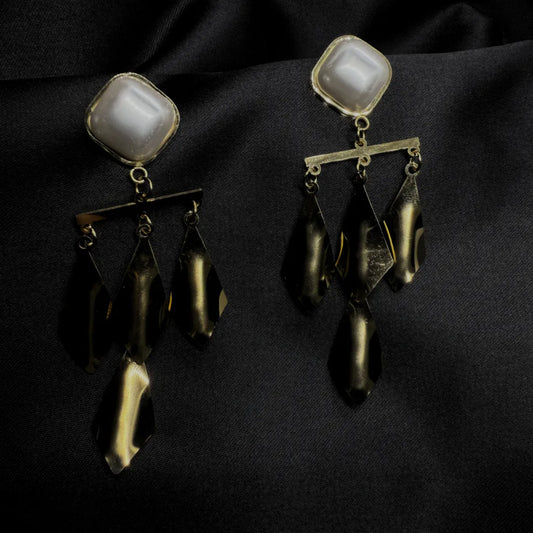 Velin Minimal Drop Earrings elevated with warm 18K Gold Plated shine
