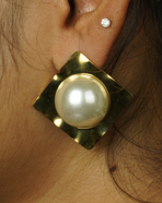 Bria Earrings – Modern grace, blending stainless steel with pearl