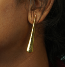 Cira Earrings – A drop of golden light, cast in brass
