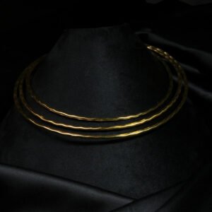 Seren Gold Plated Brass Fringe Hasli