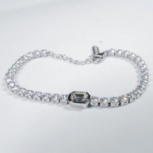 Lyric Silver Tennis Bracelet with Solitaire