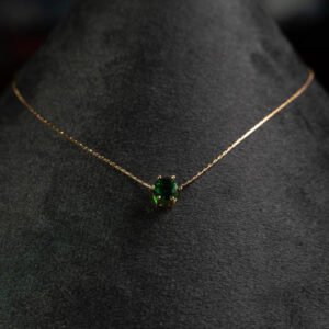 Zyra Green Solitaire Necklace