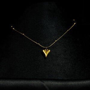 Miralyn Beaded Heart Pendant finished in luminous 18K Gold Plated texture
